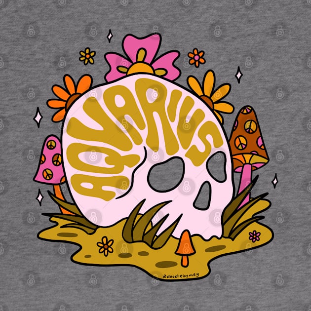 Aquarius Skull by Doodle by Meg